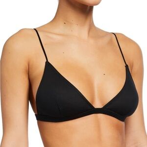Line & Dot black lined triangle skinny straps wireless bra sz L